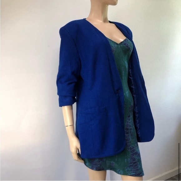 Liz Claiborne Vintage Blazer Chest Pocket Royal Blue - Picture 13 of 16